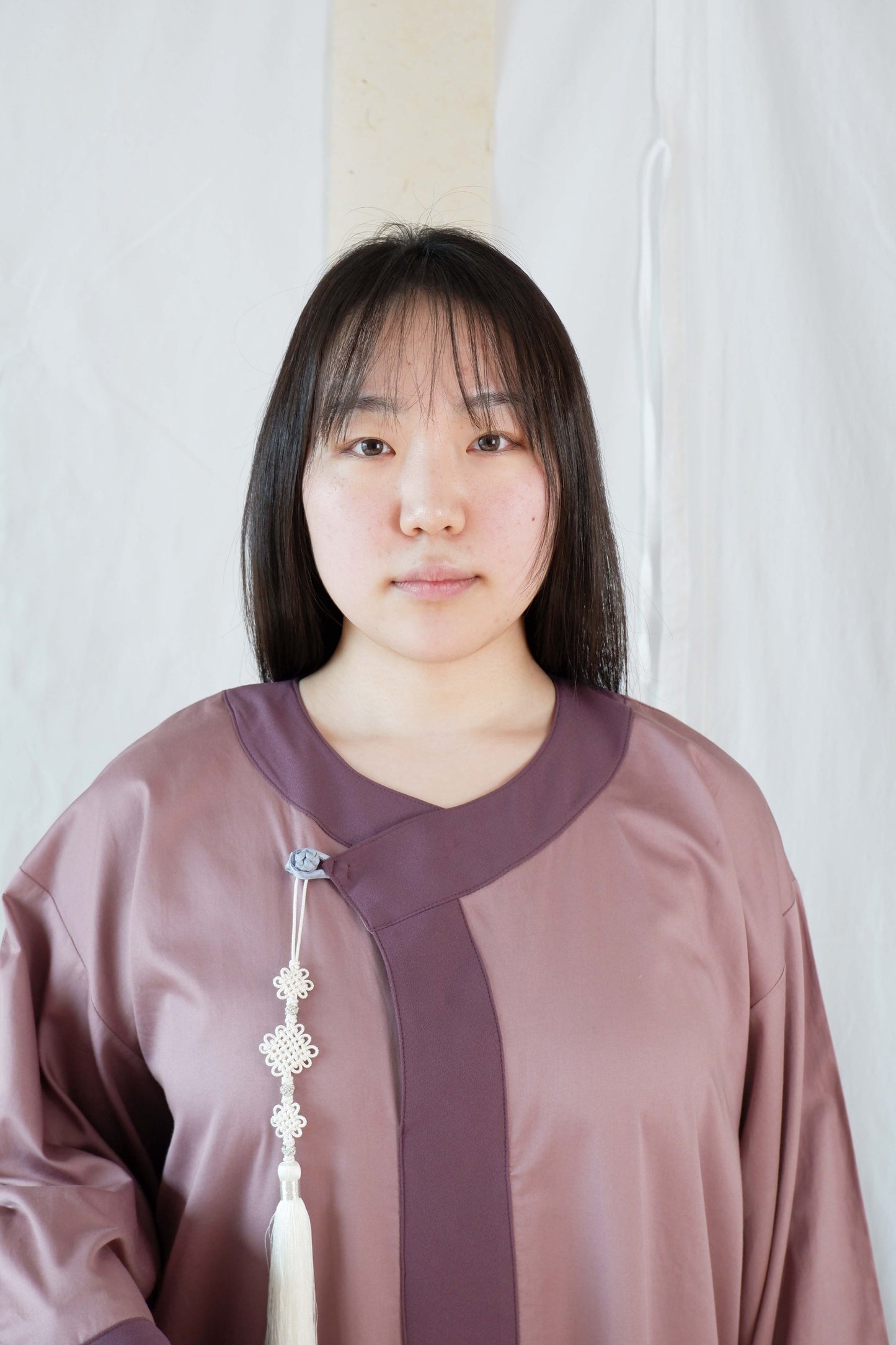 Satin Pleated Abaya Mauve