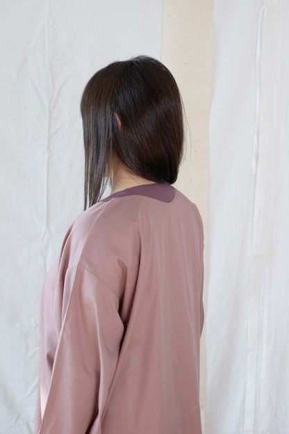 Satin Pleated Abaya Mauve