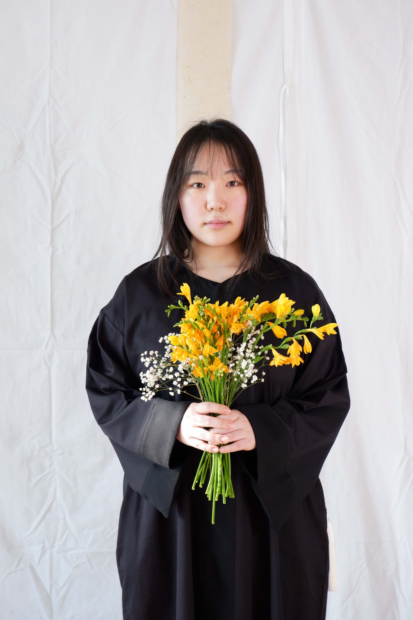 Satin Pleated Abaya Black