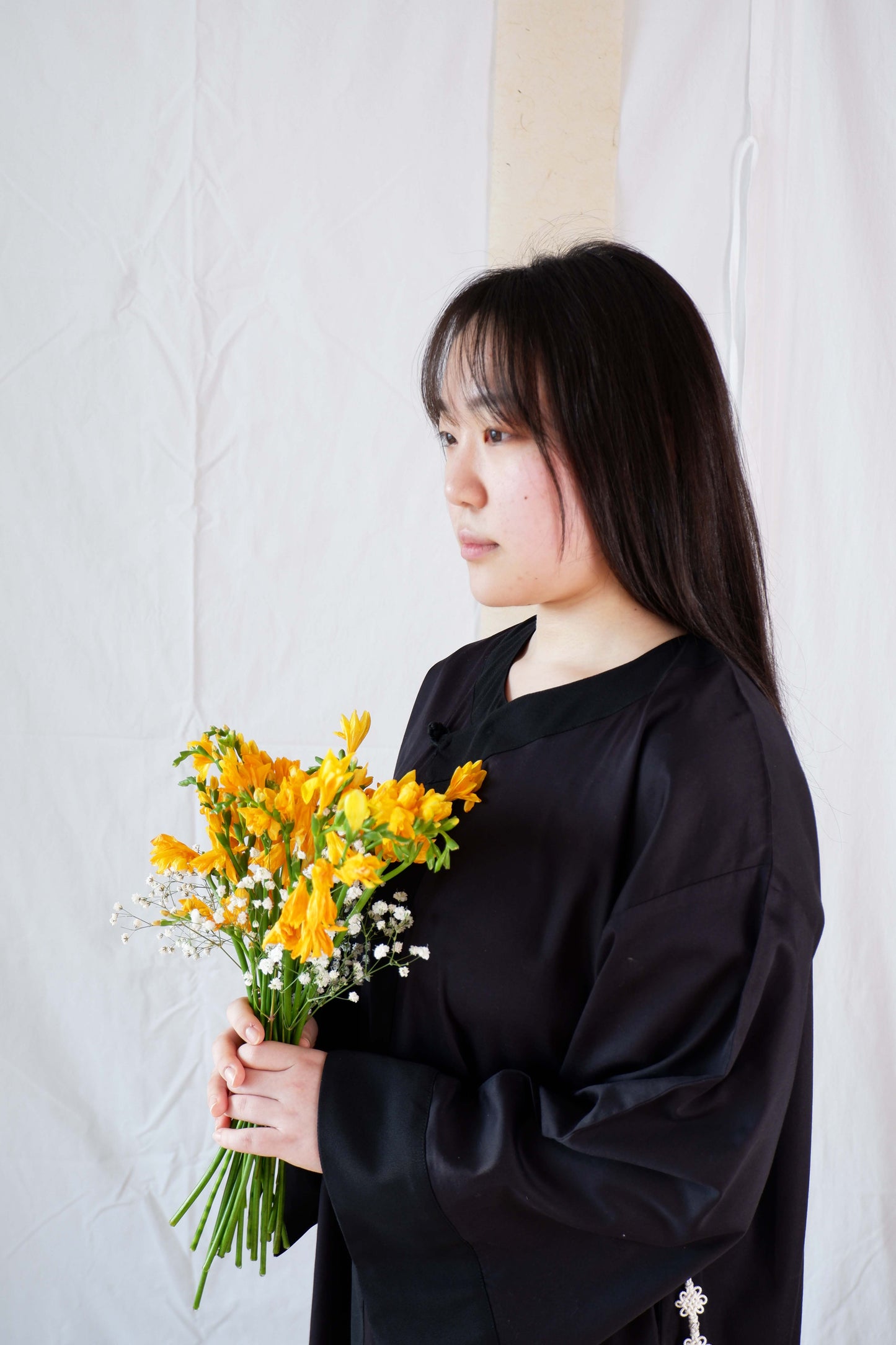 Satin Pleated Abaya Black